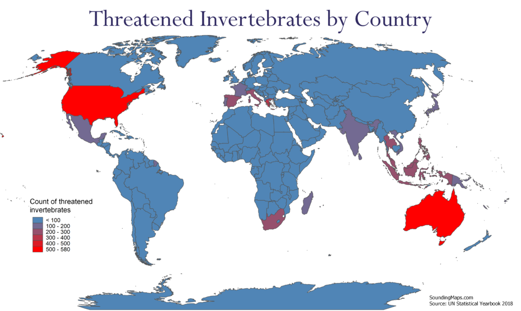 Map of Threatened Invertebrates