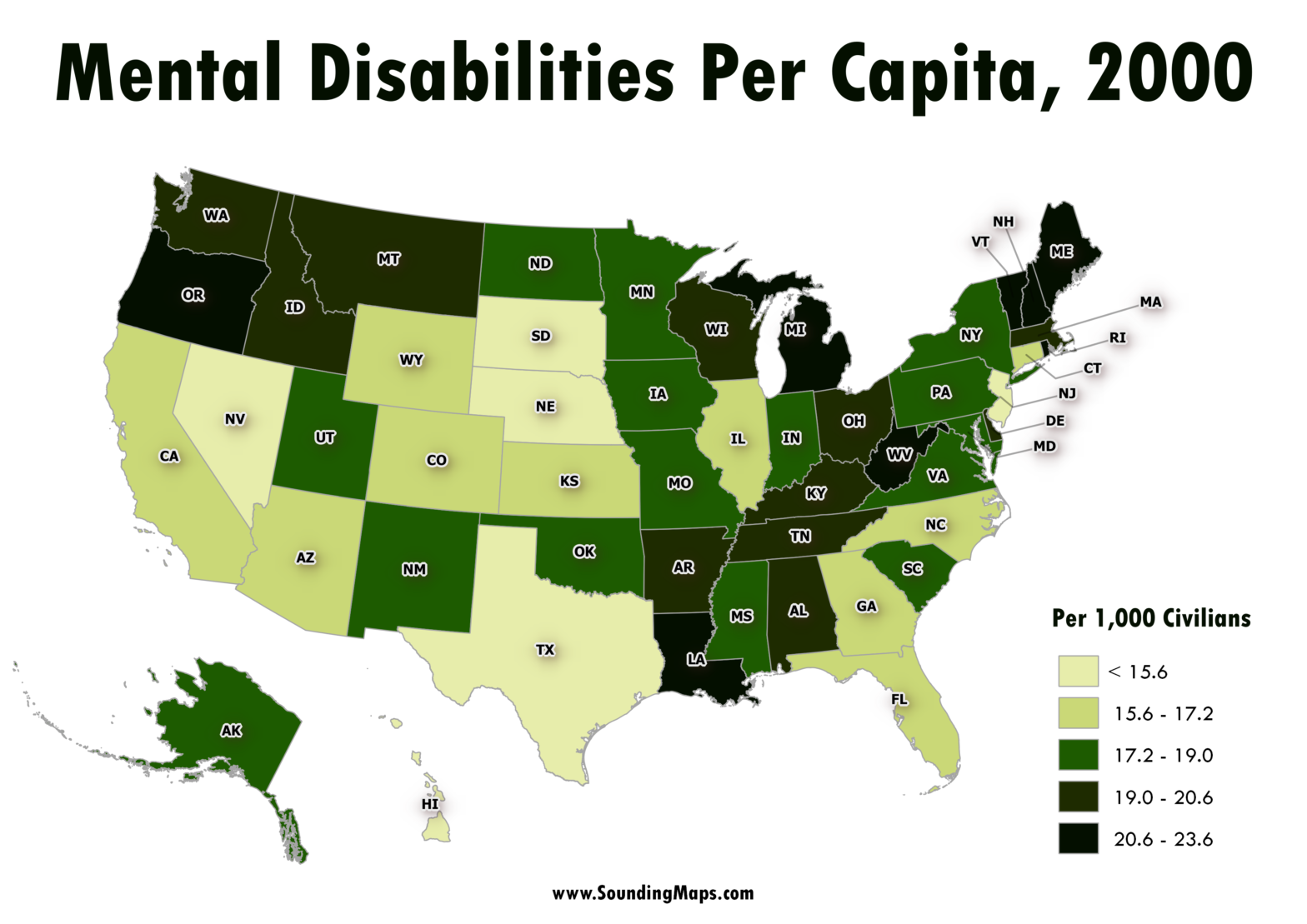 Map of Mental Disabilities