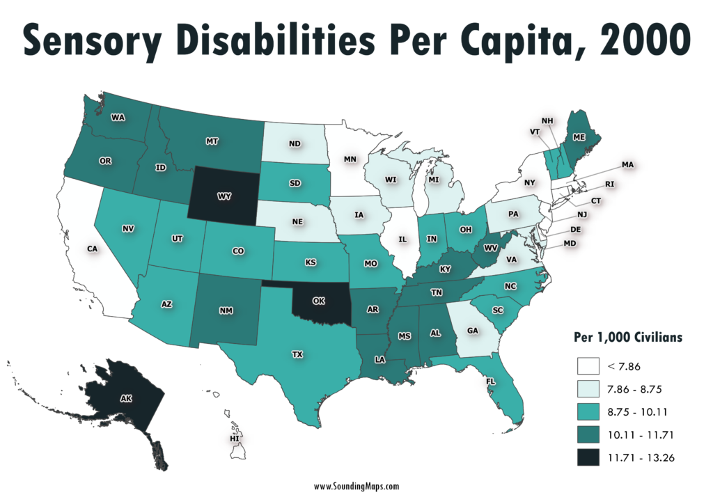 Map of Sensory Disabilities