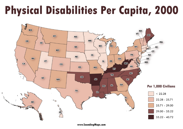 Which States Have The Highest Disabled Population Sounding Maps