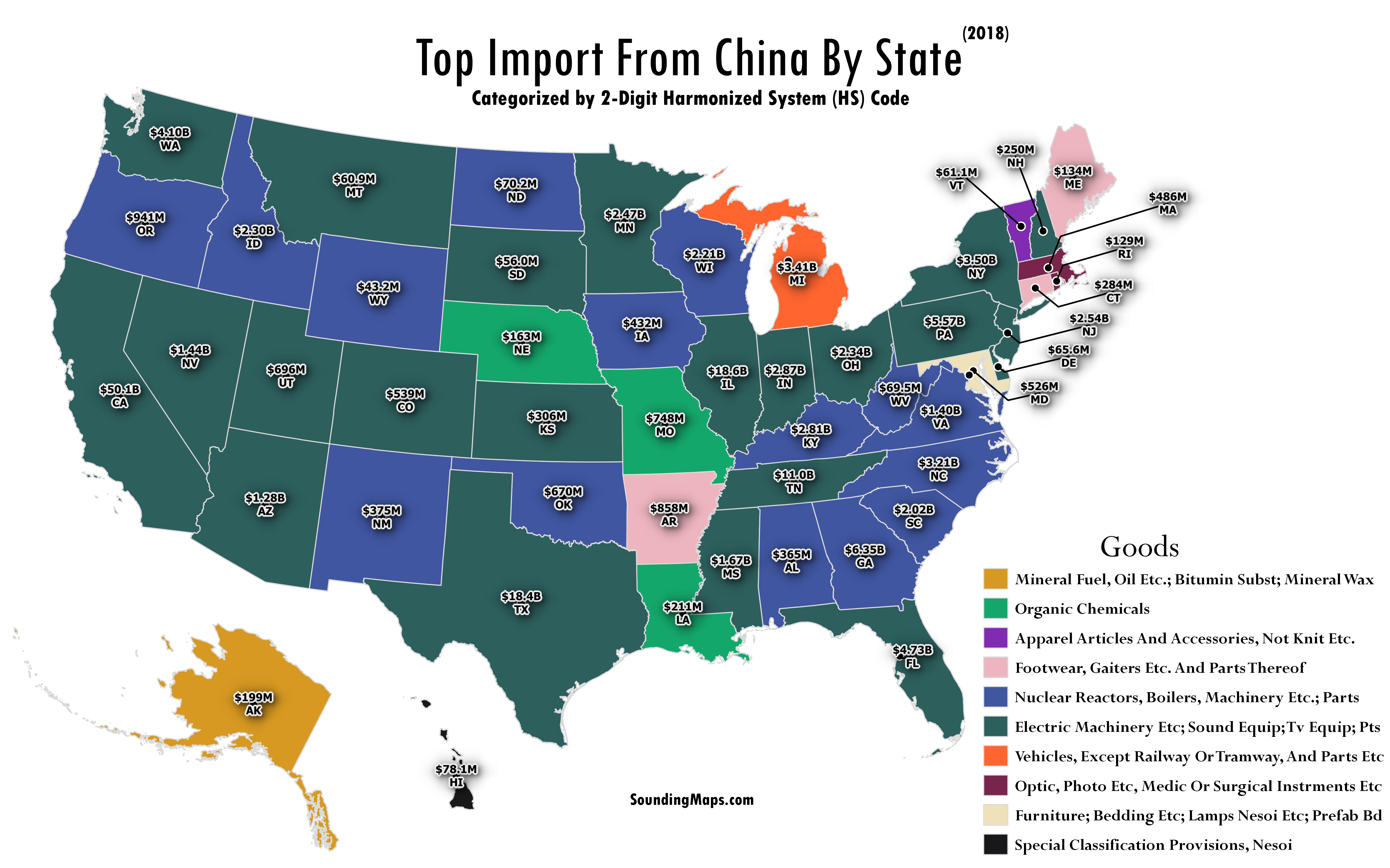 Map United States Imports China