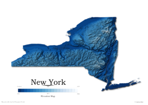 Elevation: Topographic Map of New York - Sounding Maps