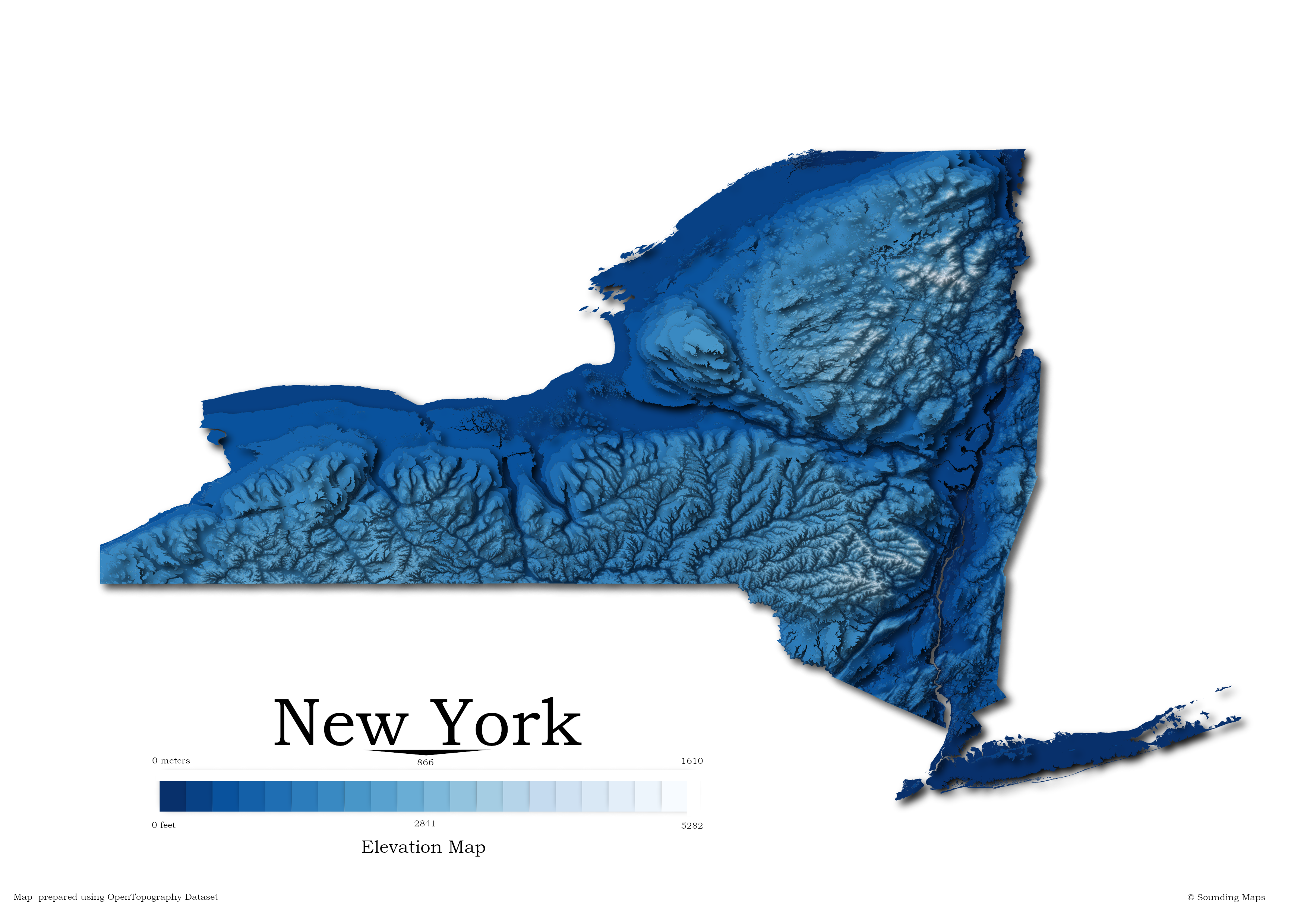 New York Elevation Map