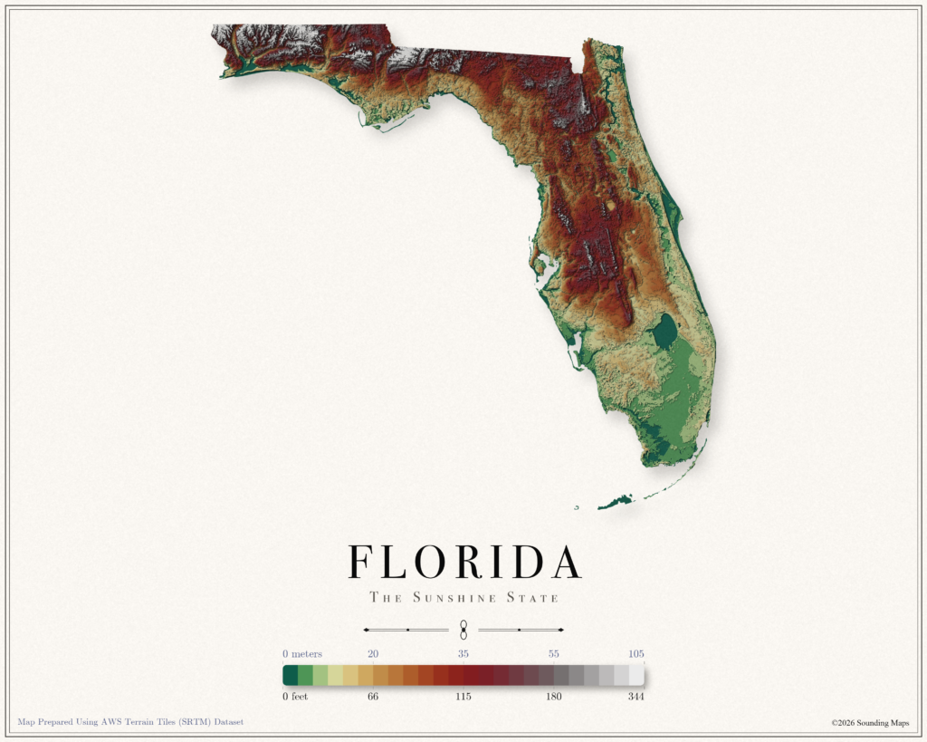 Florida Elevation Map