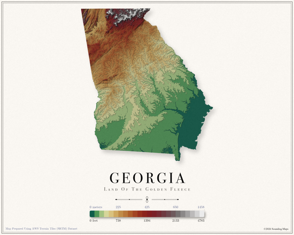 Georgia Elevation Map
