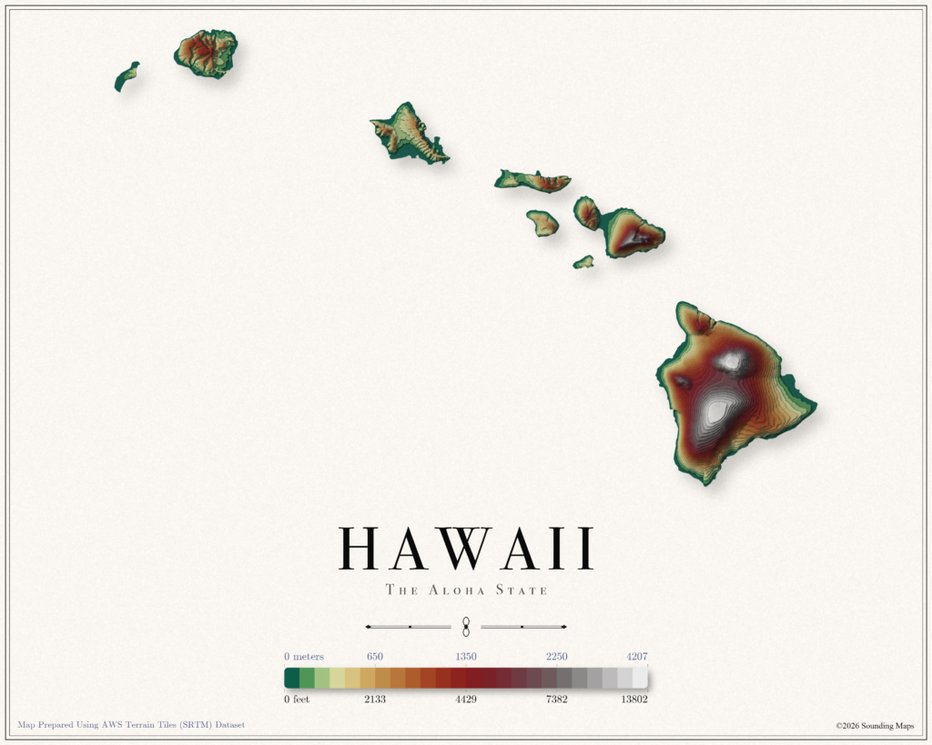 Hawaii Elevation Map