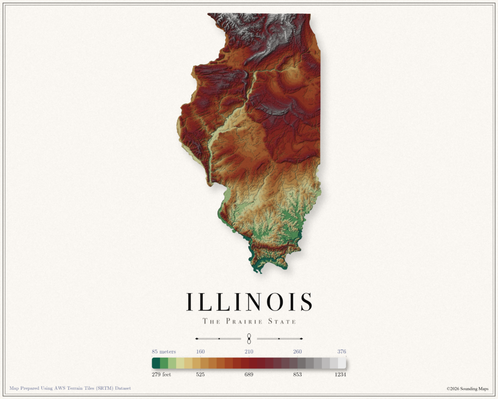 Illinois Elevation Map