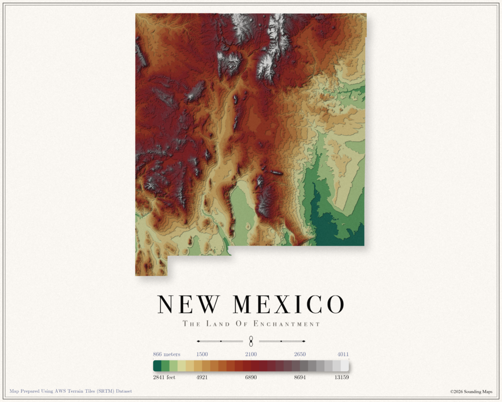 New Mexico Elevation Map