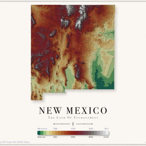 New Mexico Elevation Map