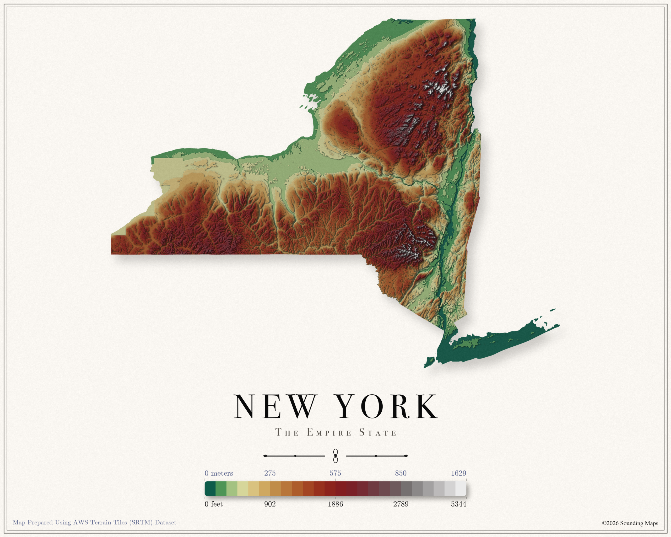 New York Elevation Map