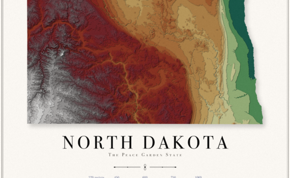 North Dakota Elevation Map