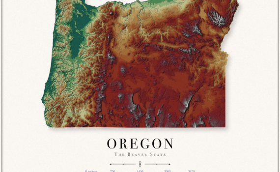 Oregon Elevation Map