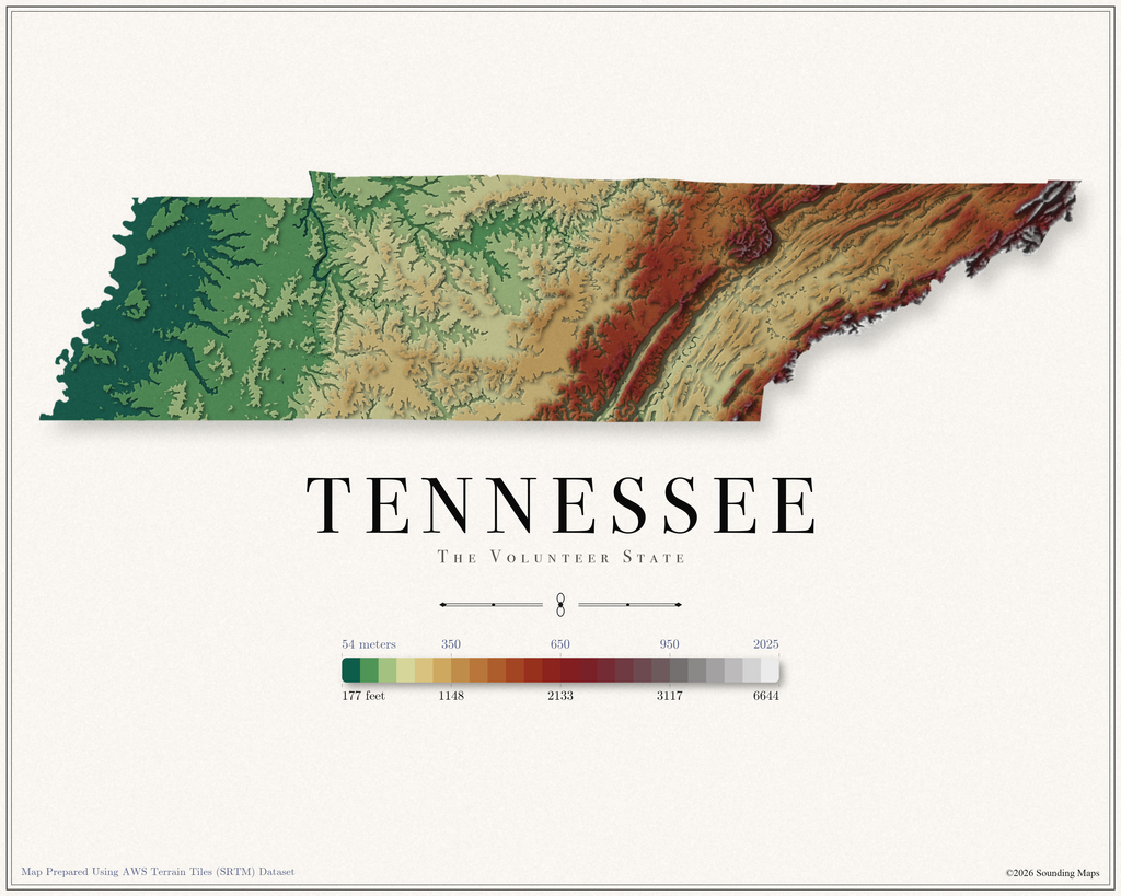 Tennessee Elevation Map