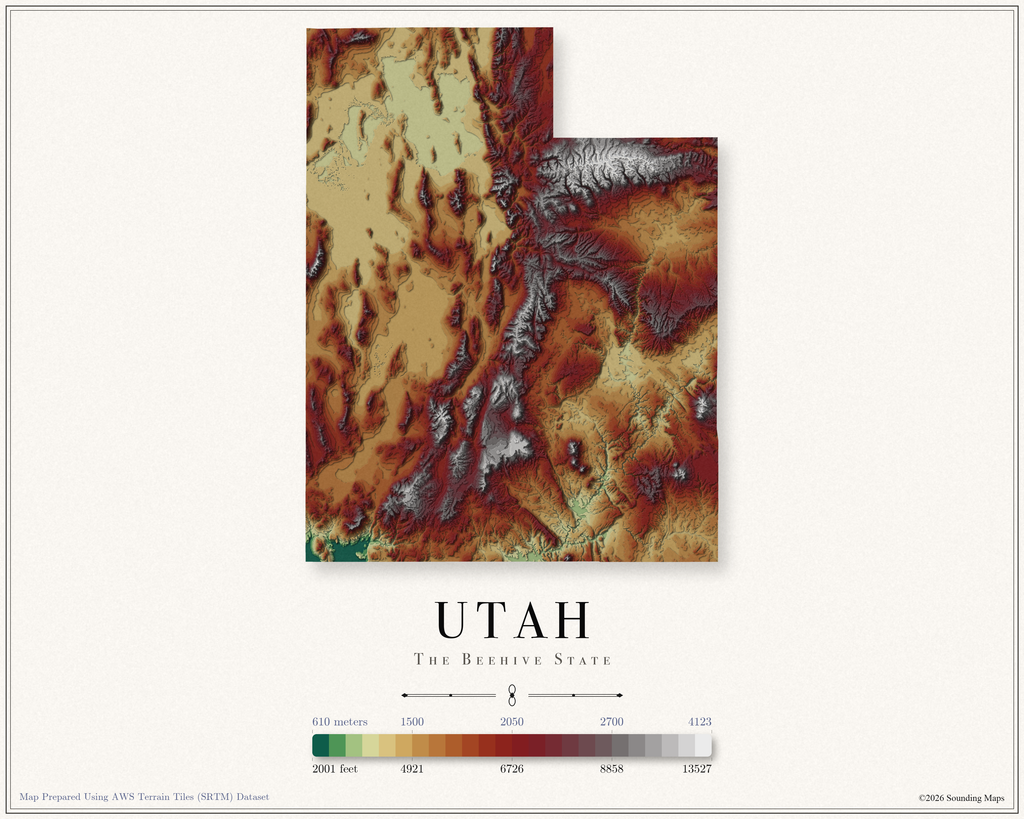 Utah Elevation Map