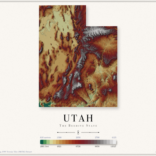 Utah Elevation Map