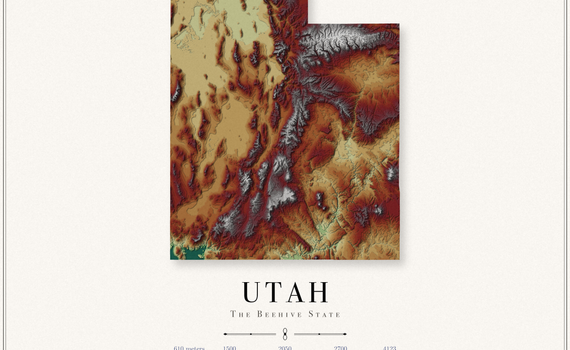 Utah Elevation Map