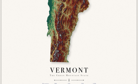 Vermont Elevation Map