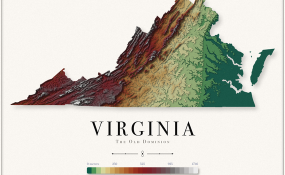 Virginia Elevation Map