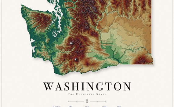Washington Elevation Map