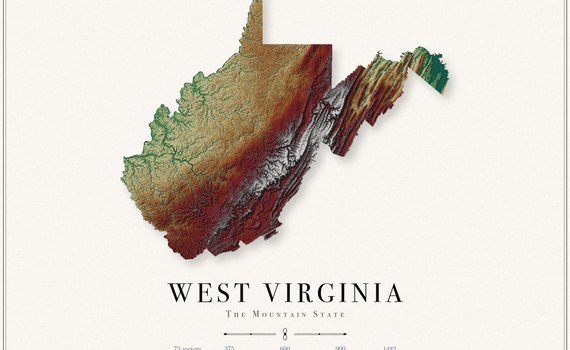 West Virginia Elevation Map