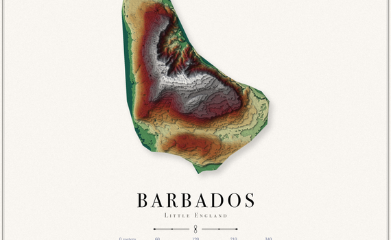 Barbados Elevation Map