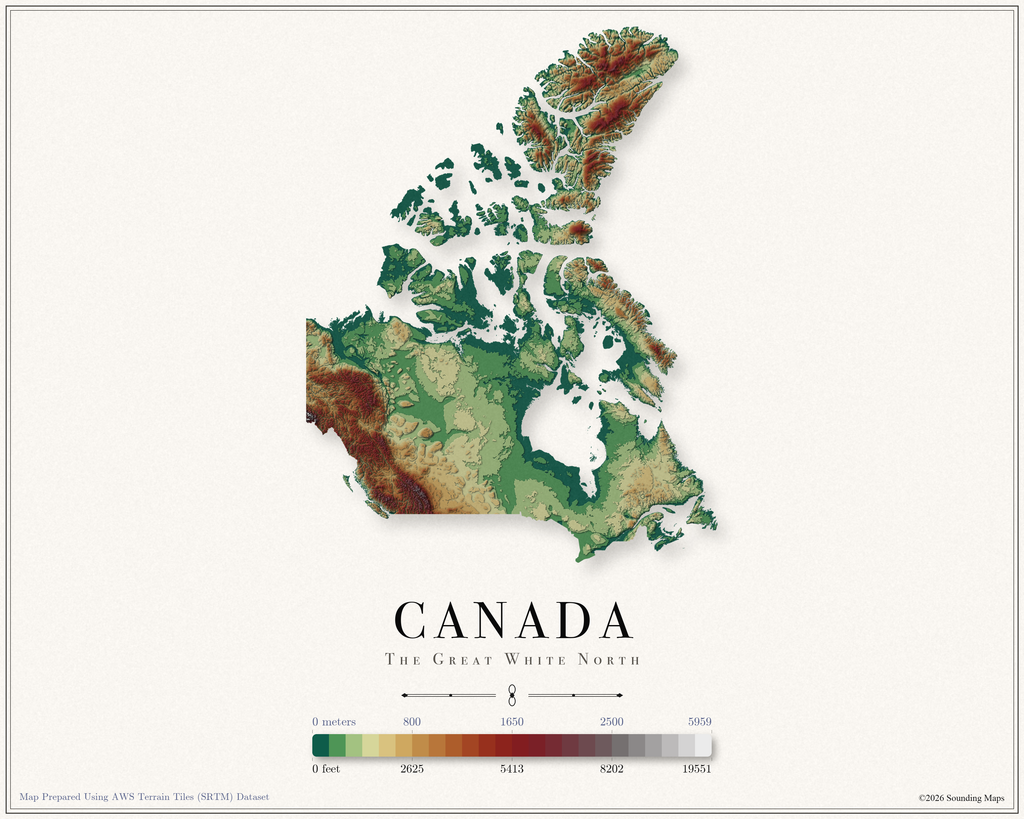 Canada Elevation Map