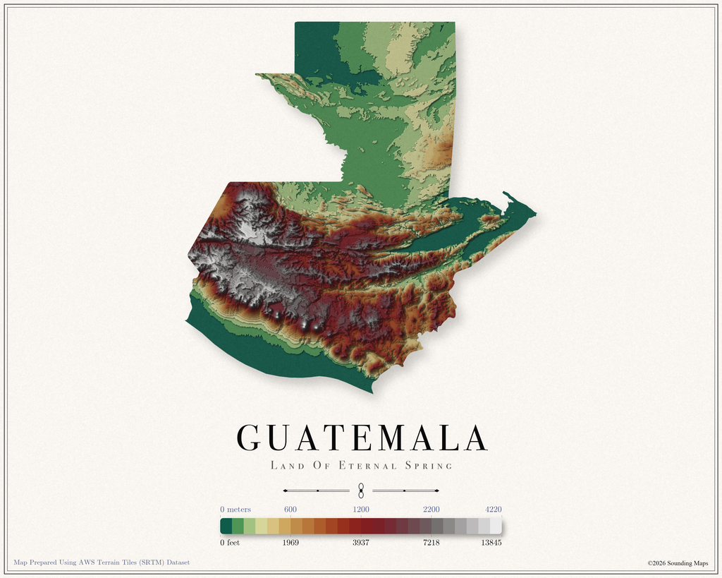 Guatemala Elevation Map