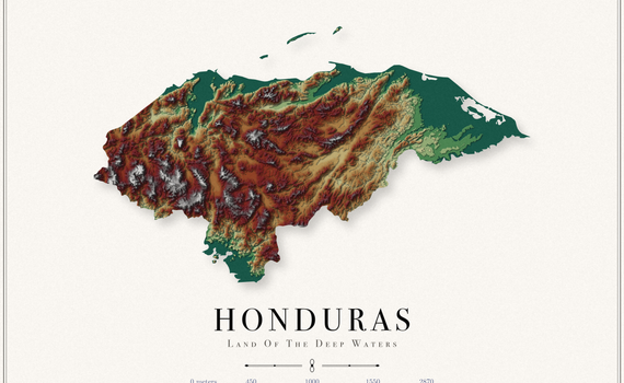 Honduras Elevation Map