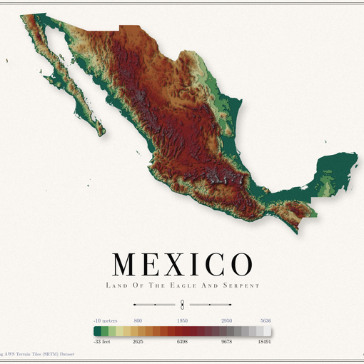 Mexico Elevation Map
