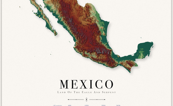 Mexico Elevation Map