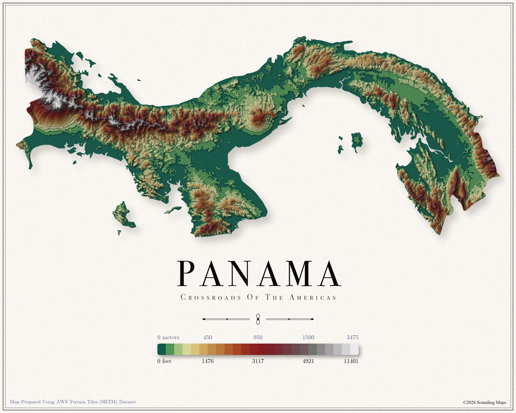 Panama Elevation Map