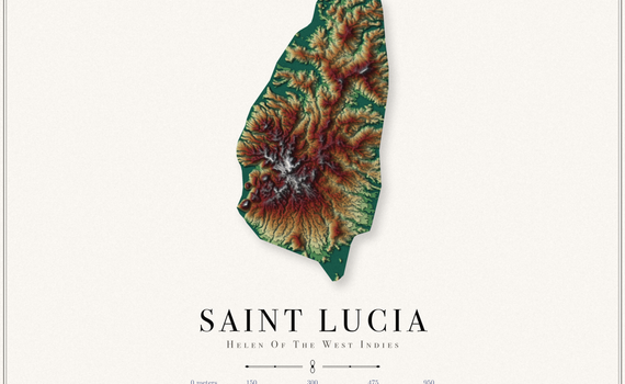 Saint Lucia Elevation Map