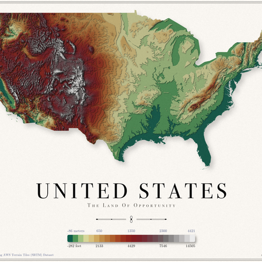 United States Elevation Map