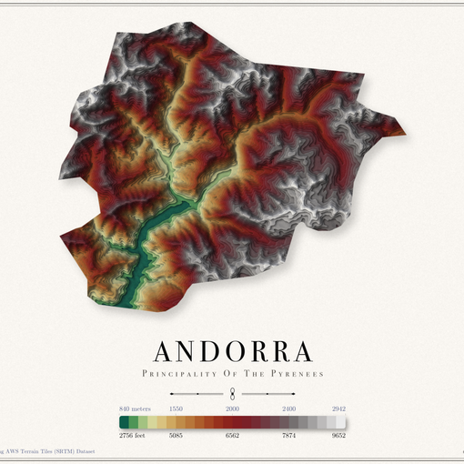 Andorra Elevation Map