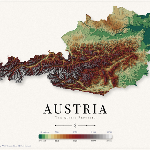 Austria Elevation Map