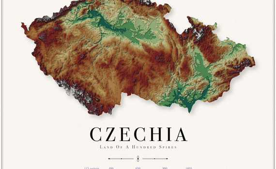 Czechia Elevation Map