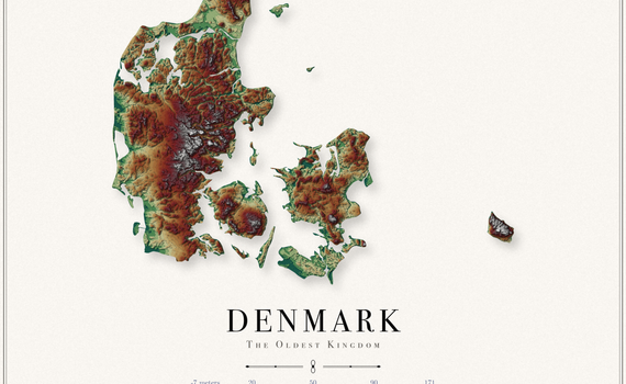 Denmark Elevation Map