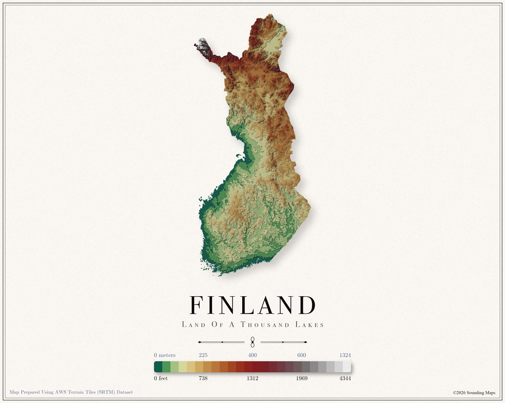 Finland Elevation Map