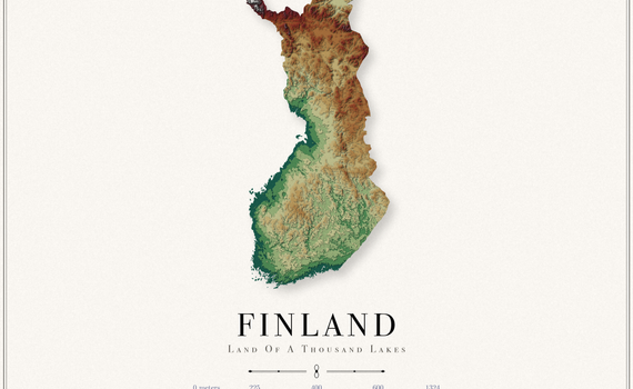 Finland Elevation Map