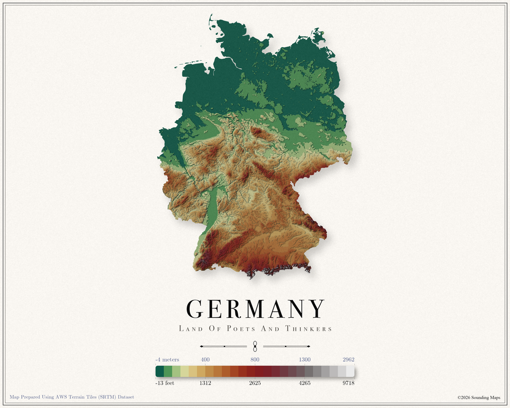 Germany Elevation Map