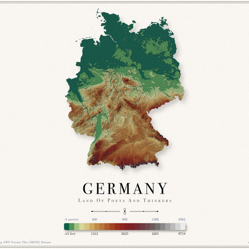 Germany Elevation Map