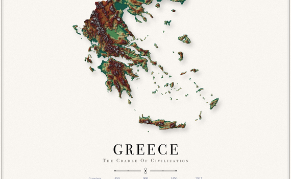 Greece Elevation Map
