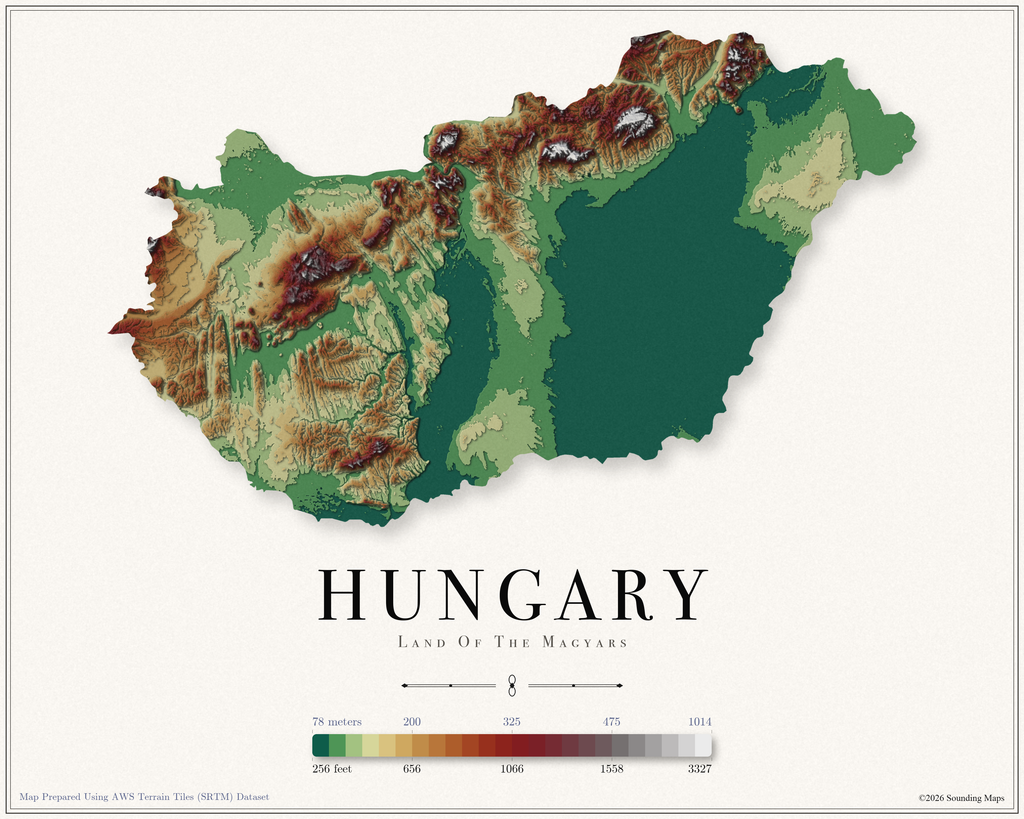 Hungary Elevation Map