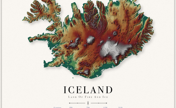 Iceland Elevation Map